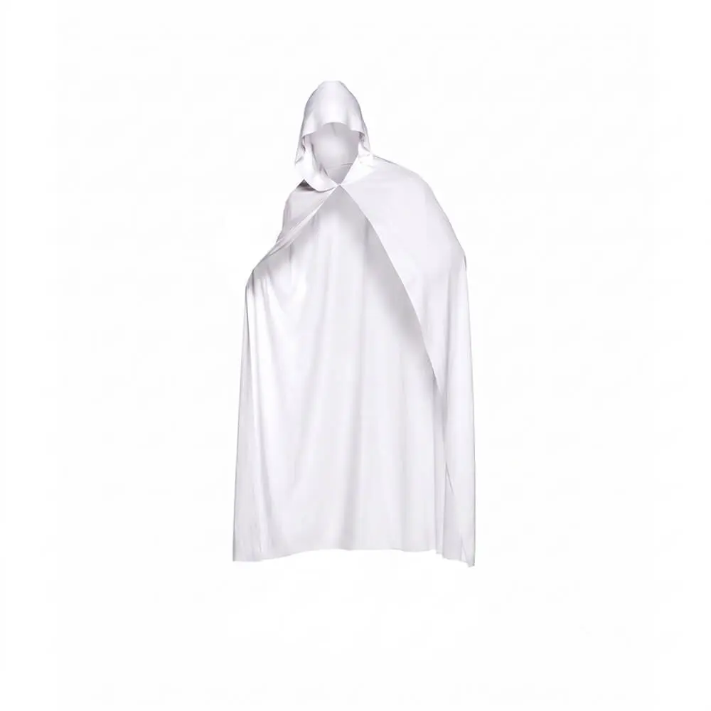 Capa con Capucha Blanca 140 cm para Adulto – Accesorio de Época para Disfraz de Fantasma, Mago o Ángel - Imagen 2