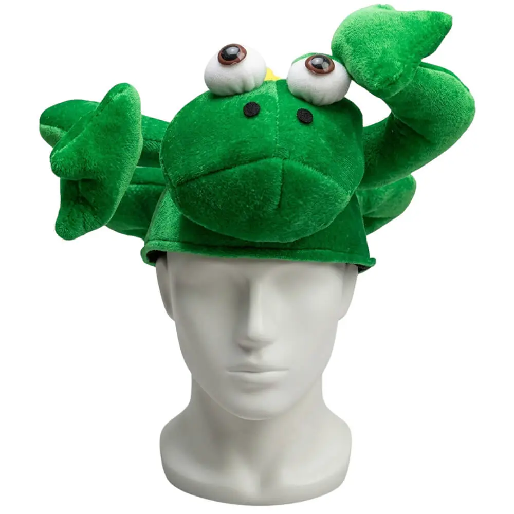 Gorro de Peluche en Forma de Rana Verde – Talla Única Adaptable (Infantil y Adulto) - Imagen 2