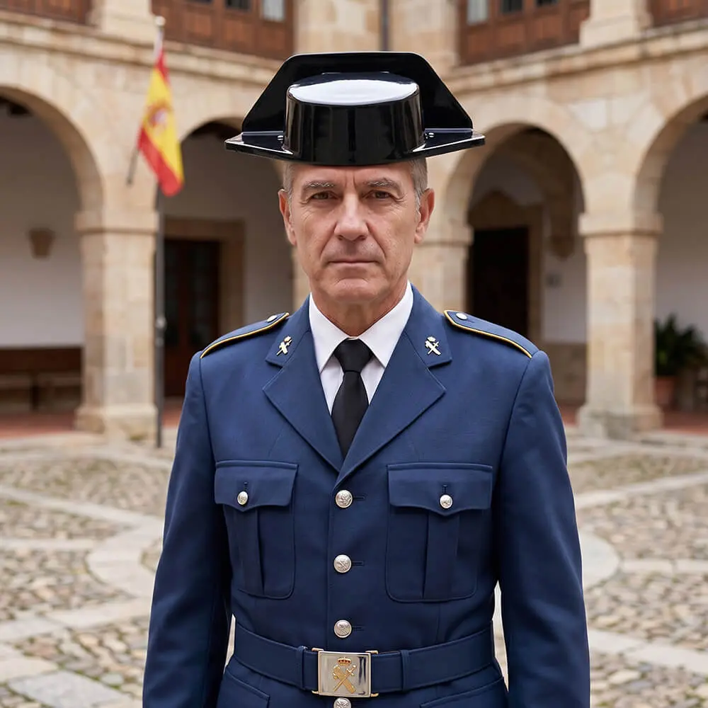 Tricornio Sombrero de Guardia Civil – Accesorio de Disfraz en PVC Negro - Imagen 3