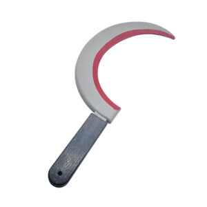 Hoz ensangrentada grande de PVC 47x15 cm, accesorio de terror para disfraces de Halloween