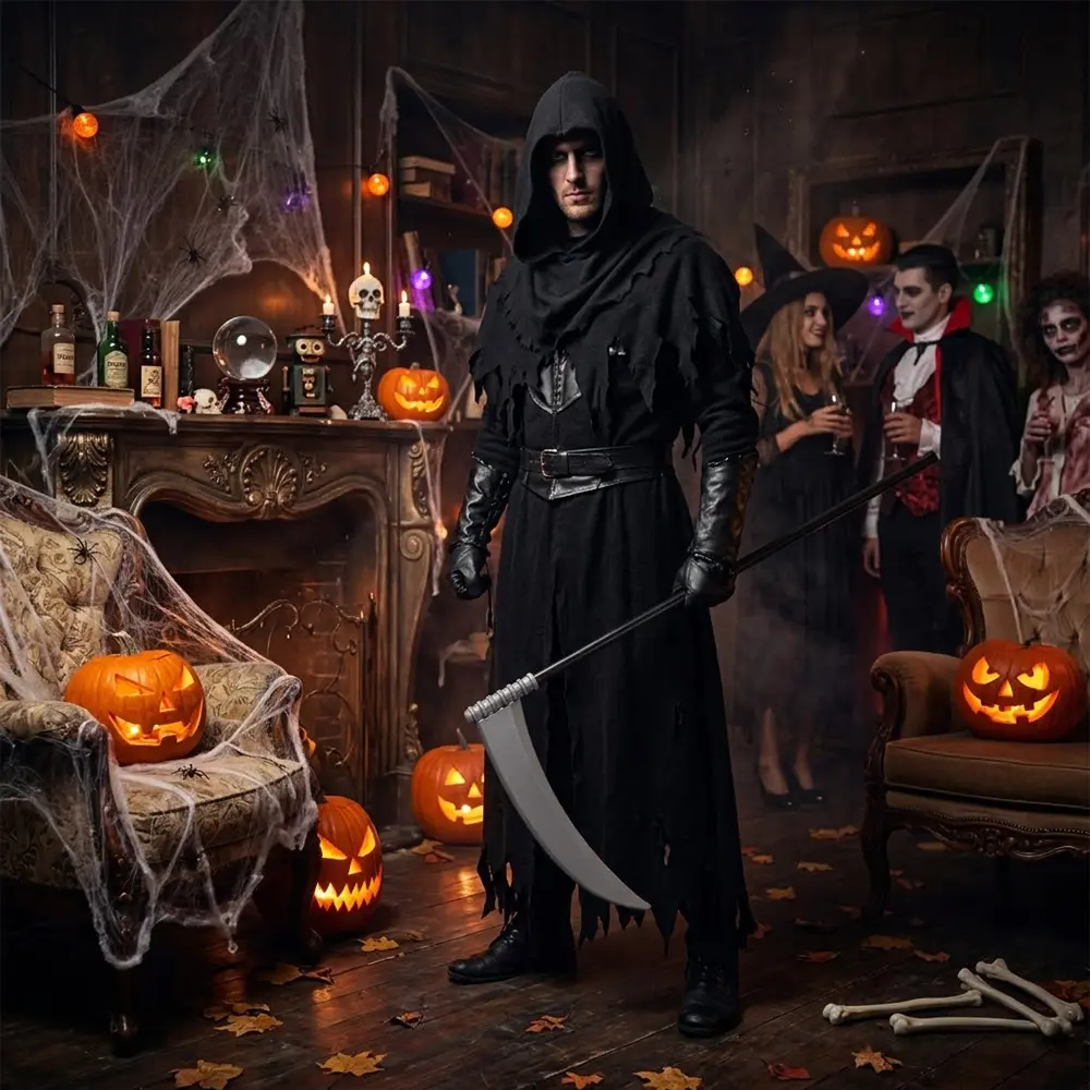 Guadaña de Plástico 100 cm - Accesorio Disfraz Muerte Halloween - Imagen 2