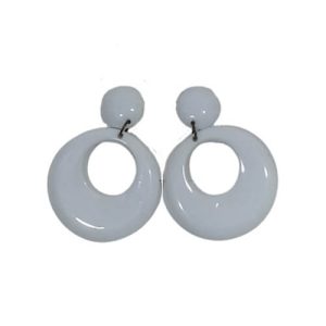 PENDIENTES FLAMENCO CON BROCHE COLOR BLANCO