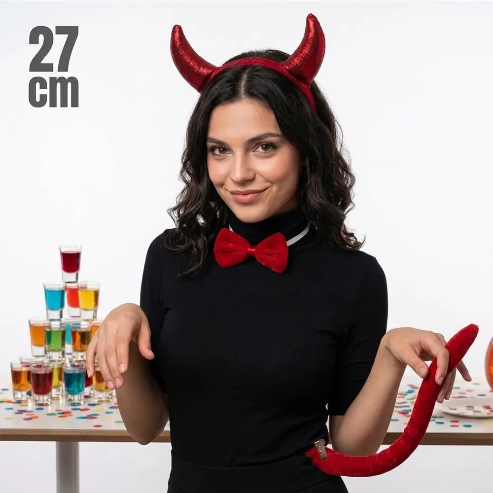 Conjunto de Diablesa (Diadema, Pajarita y Cola) - Halloween - Imagen 2