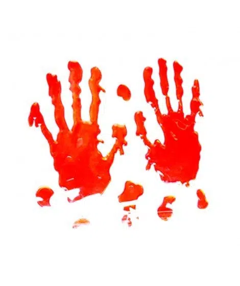 HUELLAS DE SANGRE MANOS DECORACION