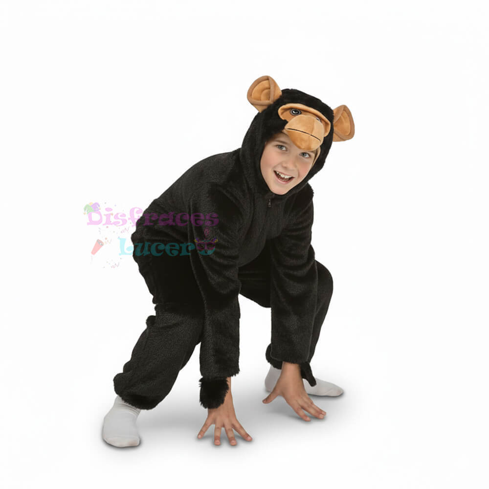 Disfraz de Mono Chimpancé Infantil – Traje de Primatito con Capucha - Imagen 2