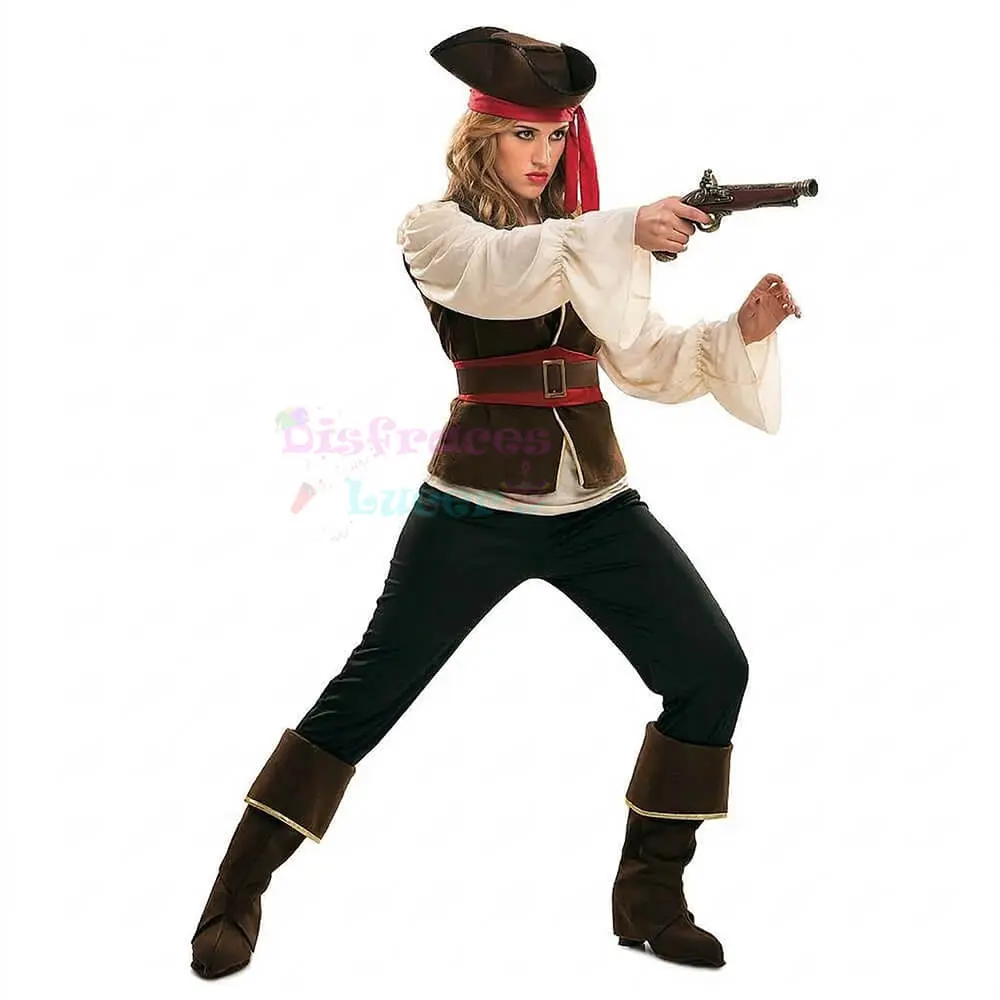 Disfraz de Pirata Bucanera para Adulto – Conjunto Deluxe de 6 Piezas - Imagen 2