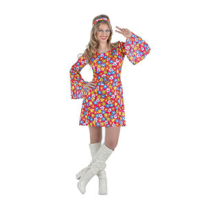 DISFRAZ DE HIPPIE MUJER AÑOS 70s FLORES