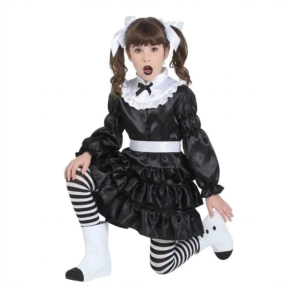 Disfraz de Lolita Gótica Infantil con Medias y Cubrebotas - Imagen 2
