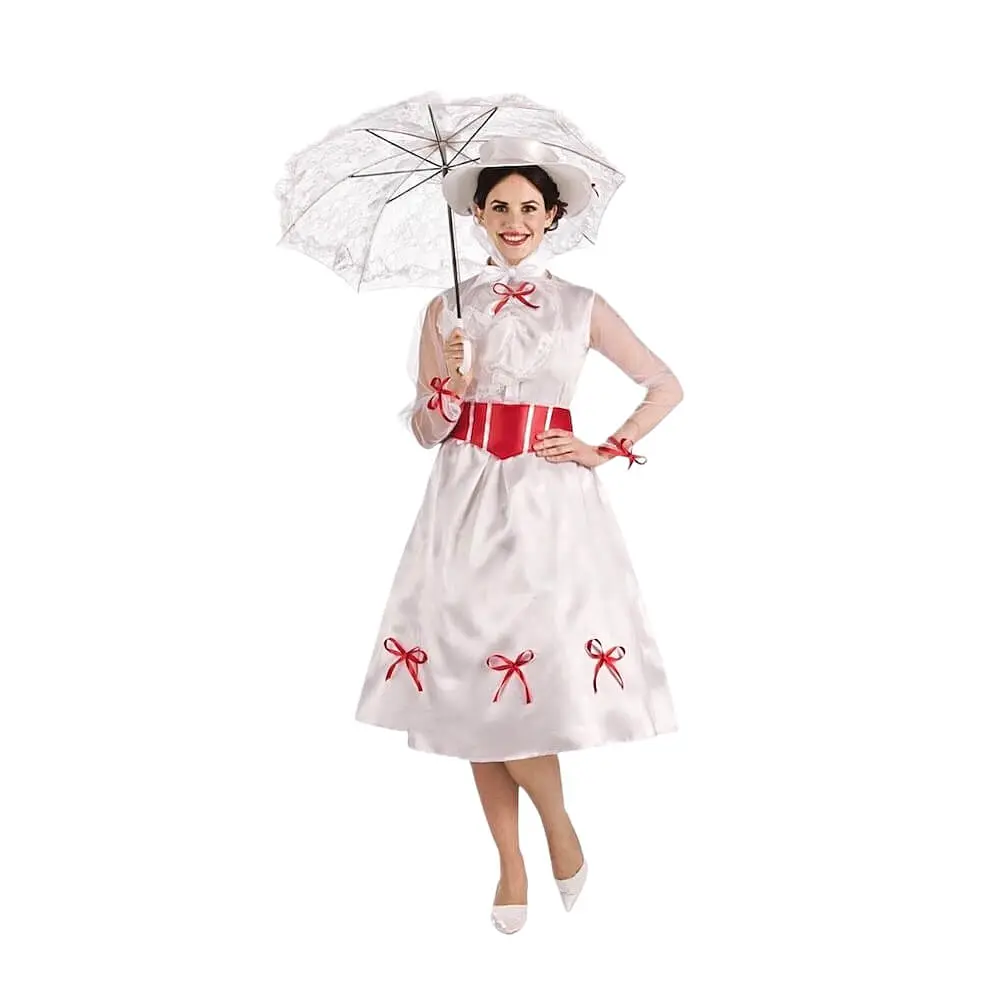 Disfraz de Niñera Mágica Adulto – Traje de Época Victoriana de Mary Poppins con Sombrero y Cinturón (3 Piezas) - Imagen 3