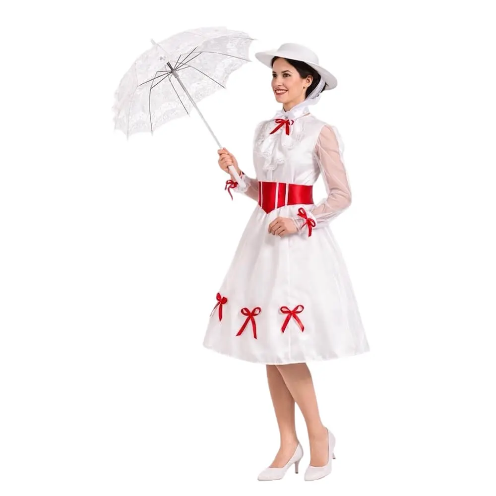 Disfraz de Niñera Mágica Adulto – Traje de Época Victoriana de Mary Poppins con Sombrero y Cinturón (3 Piezas) - Imagen 5