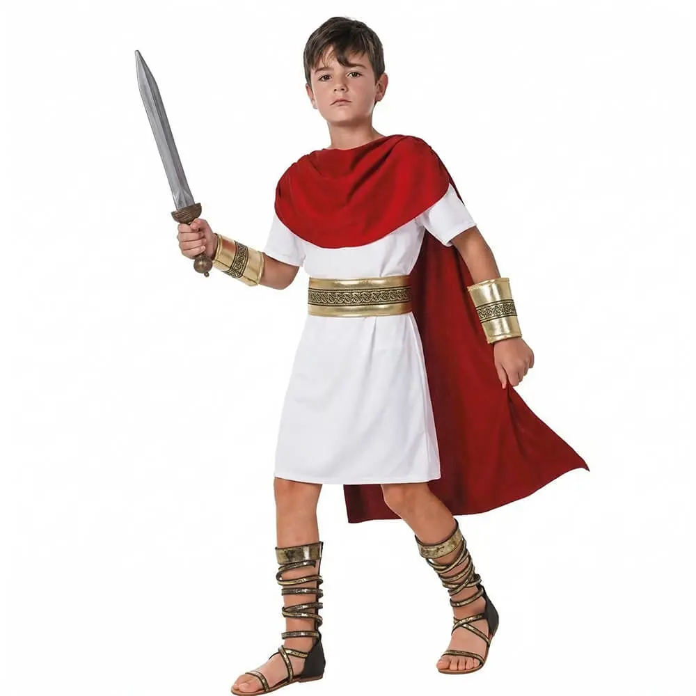 Disfraz de Romano Infantil – Traje de Época con Capa y Accesorios - Imagen 2