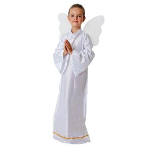 Disfraz de Ángel Infantil Unisex – Túnica Blanca y Alas