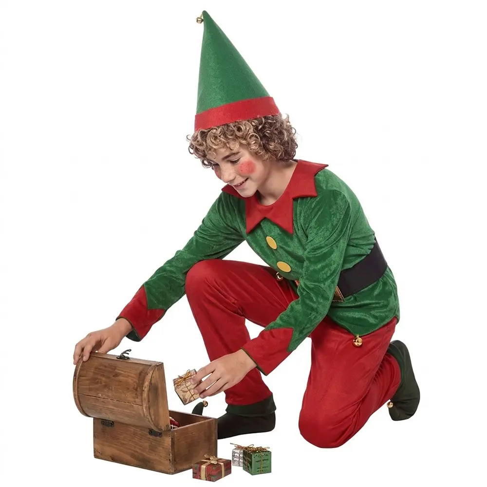 Disfraz de Elfo Infantil - Traje Ayudante de Papá Noel Navidad - Imagen 2