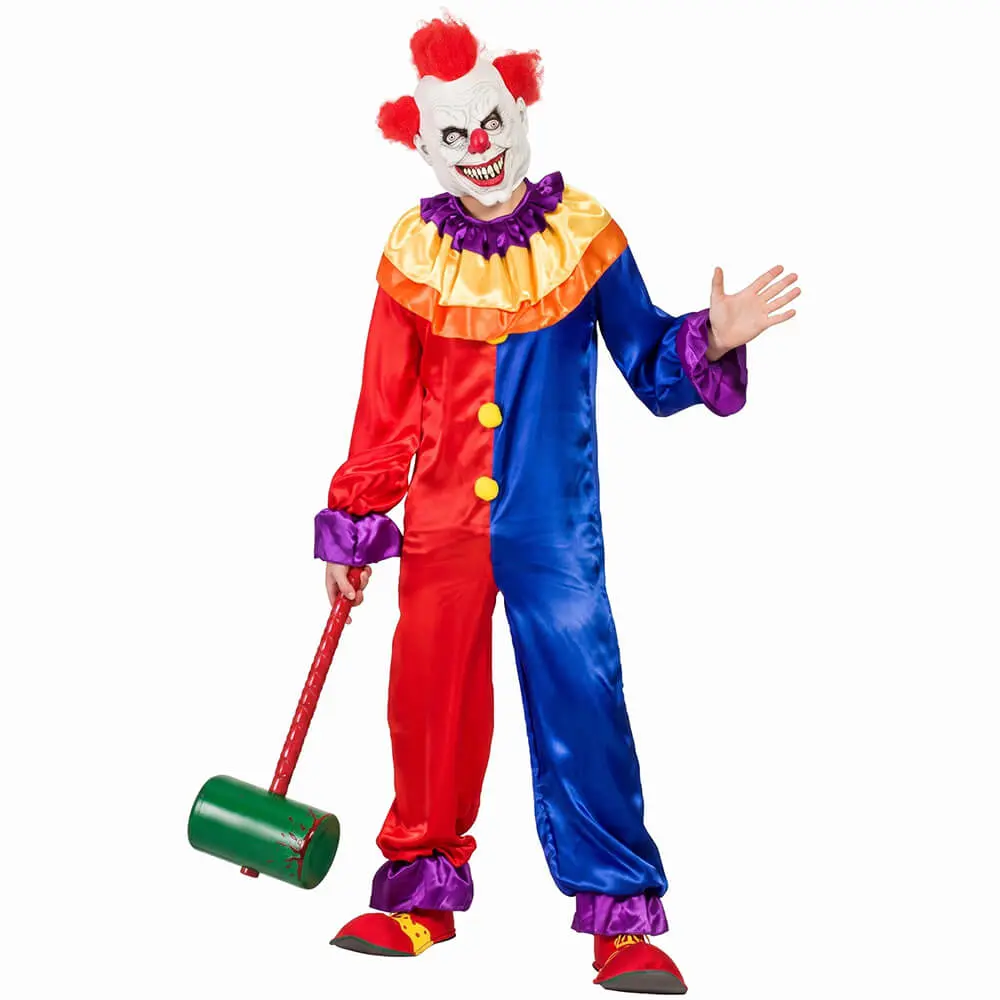 Disfraz de Payaso Adulto – Mono Satinado Bicolor con Cuello de Raso - Imagen 2