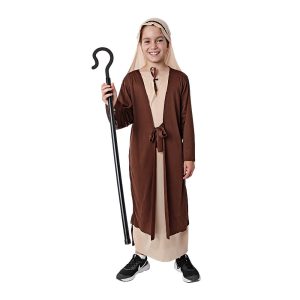 Disfraz infantil de San José Pastor con túnica y pañuelo
