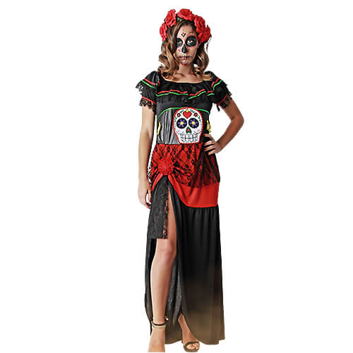 Disfraz de Mejicana del día de los muertos Adulto