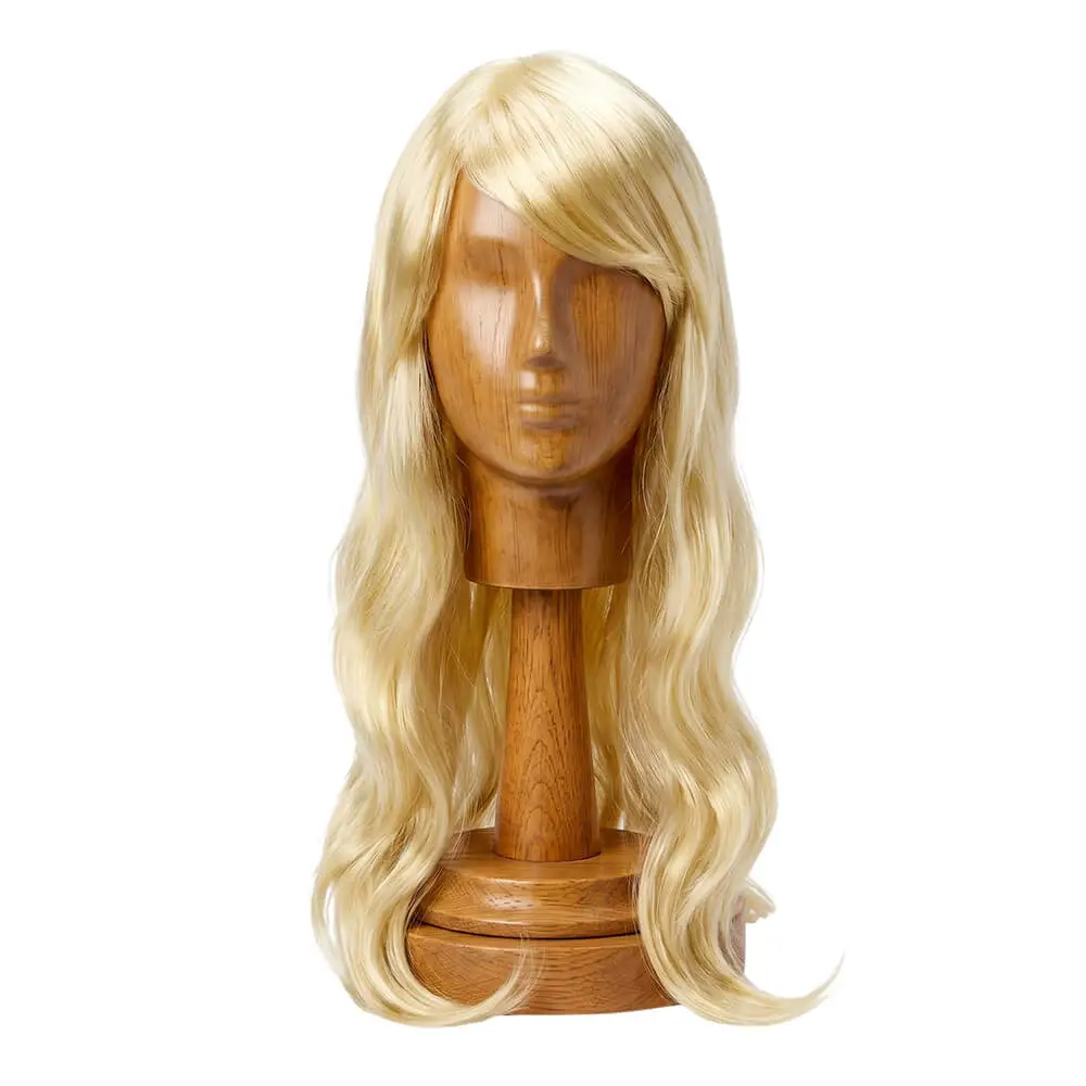 Peluca Rubia Larga con Flequillo – Cabellera de Fantasía para Adulto (Talla Única) - Imagen 2