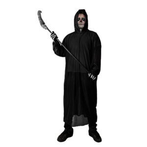 TÚNICA CON CAPUCHA 130CM NEGRA PARA ADULTO