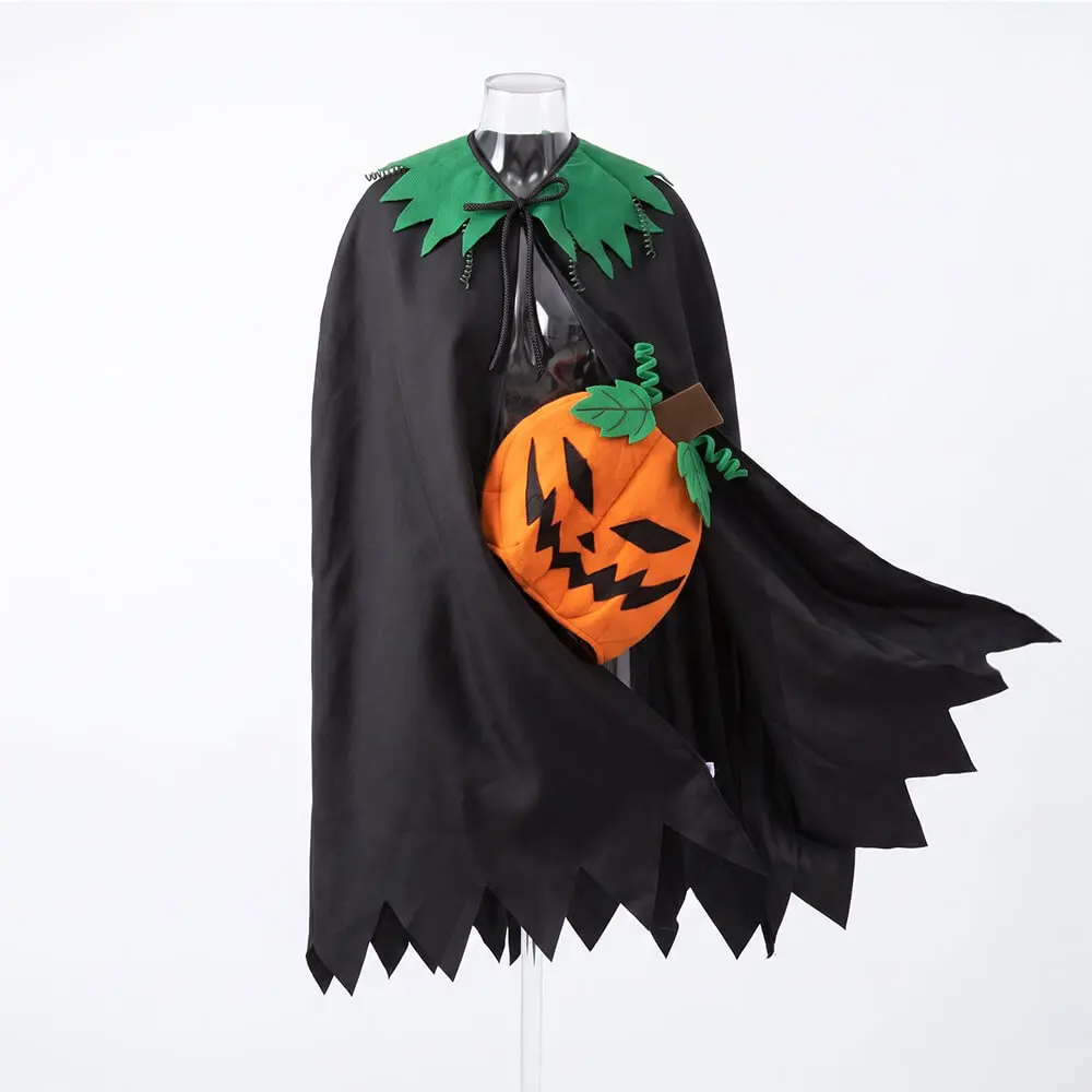 Capa con Cabeza de Calabaza – Accesorio Infantil y Adulto de Halloween con Capucha (2 Piezas) - Imagen 2