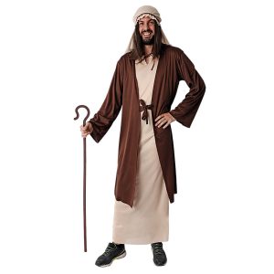 Disfraz de San José Pastor para adulto con túnica y pañuelo
