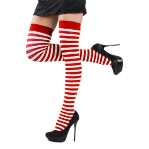 MEDIAS RAYAS BLANCAS CON ROJO