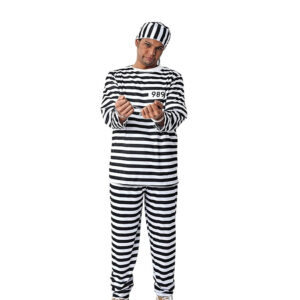 DISFRAZ DE PRESO RAYAS ADULTO