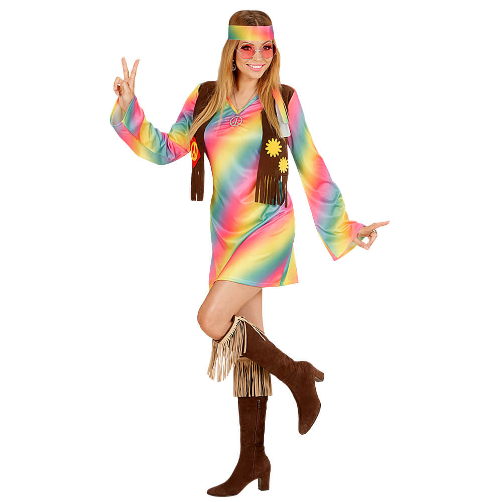 DISFRAZ DE HIPPIE MUJER ADULTO - Imagen 4