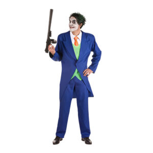 Disfraz de Joker Payaso Malvado para adulto con chaqueta, pantalón, pechera y lazo