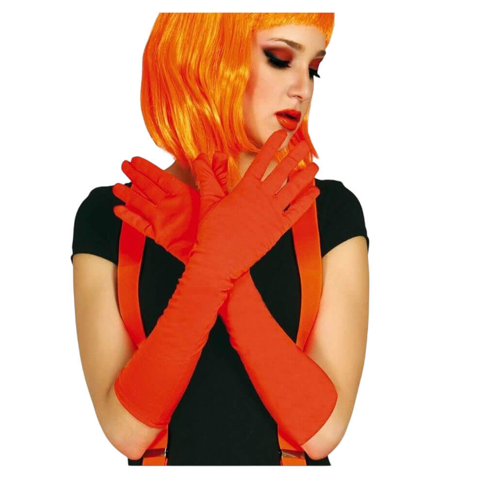GUANTES LARGOS 45CM NEÓN NARANJA - Imagen 2