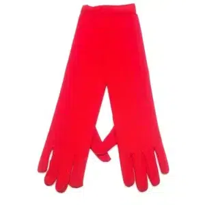 Guantes largos rojos 40cm para disfraz sobre fondo blanco