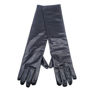 GUANTES LARGOS METALIZADOS 43CM NEGROS