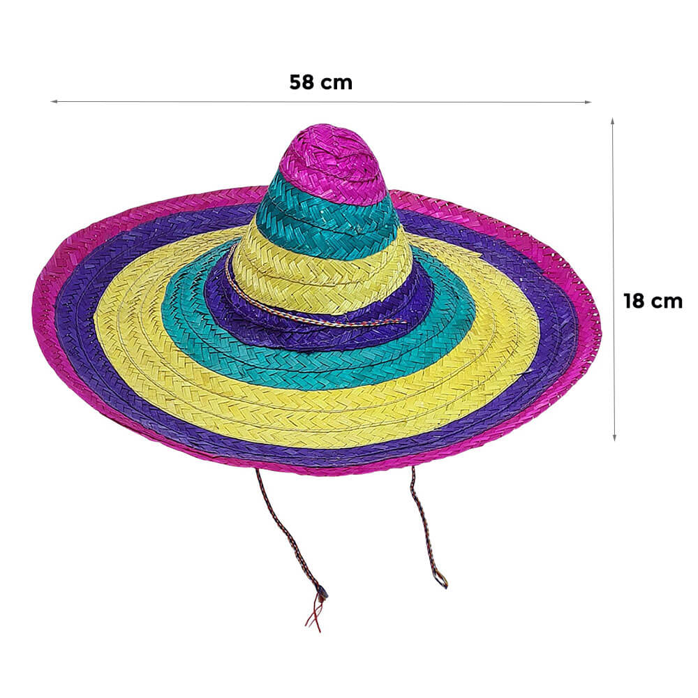 SOMBRERO MULTICOLOR MEXICANO ADULTO - Imagen 2