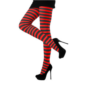 MEDIAS PANTI CON RAYAS ROJAS Y NEGRAS ADULTO