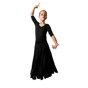 FALDA FLAMENCA INFANTIL NEGRA CON  UN VOLANTE