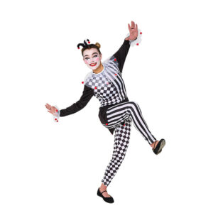 Disfraz de Arlequín Blanco y Negro Mujer Adulto