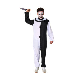 Disfraz Payaso Asesino Blanco y Negro Adulto