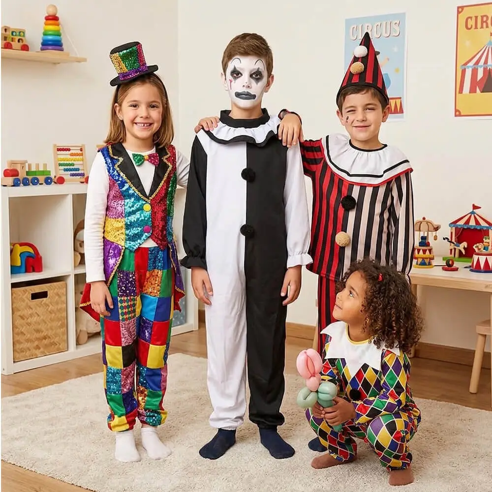 Disfraz de Payaso Asesino Blanco y Negro / Pierrot Siniestro Infantil - Imagen 6
