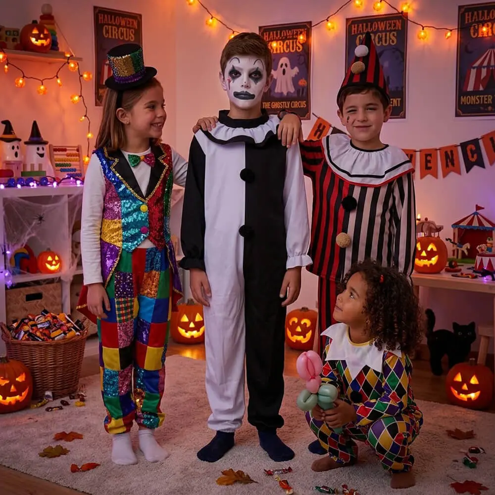 Disfraz de Payaso Asesino Blanco y Negro / Pierrot Siniestro Infantil - Imagen 3