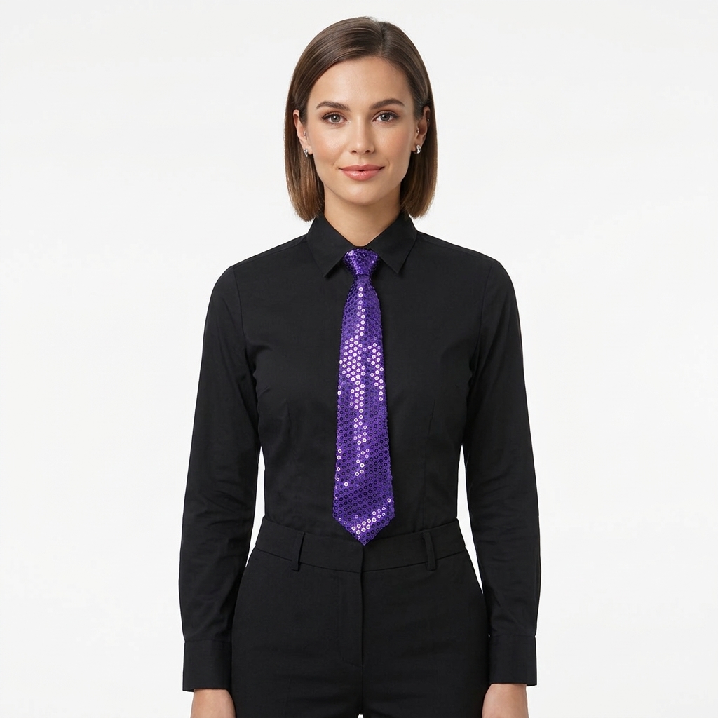Corbata lentejuelas morado - vista 2