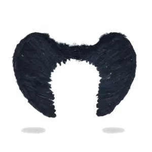Alas Negras con Plumas – Accesorio de Ángel Caído y Fantasía (80 x 55 cm)