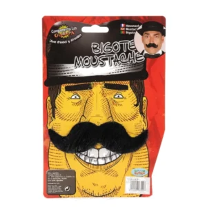 Bigote mostacho adhesivo negro