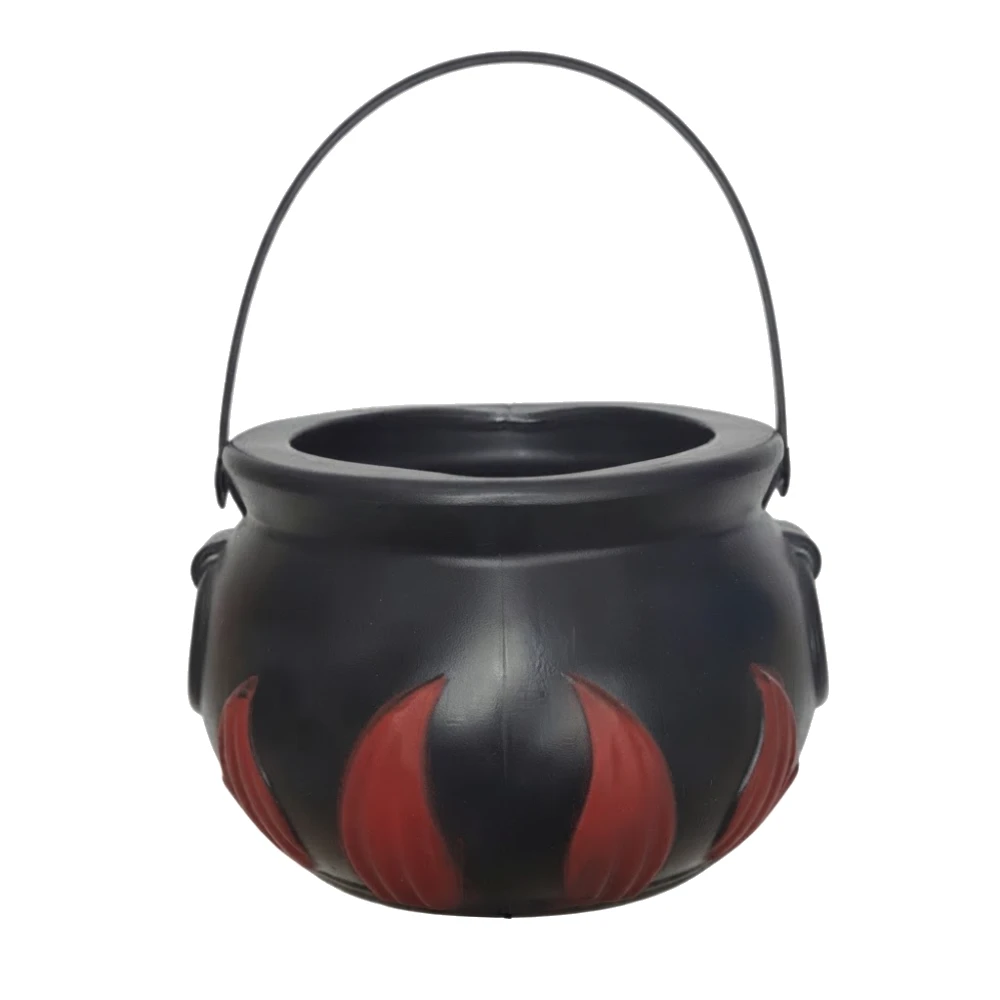 Caldero 18 cm con llamas accesorio Halloween