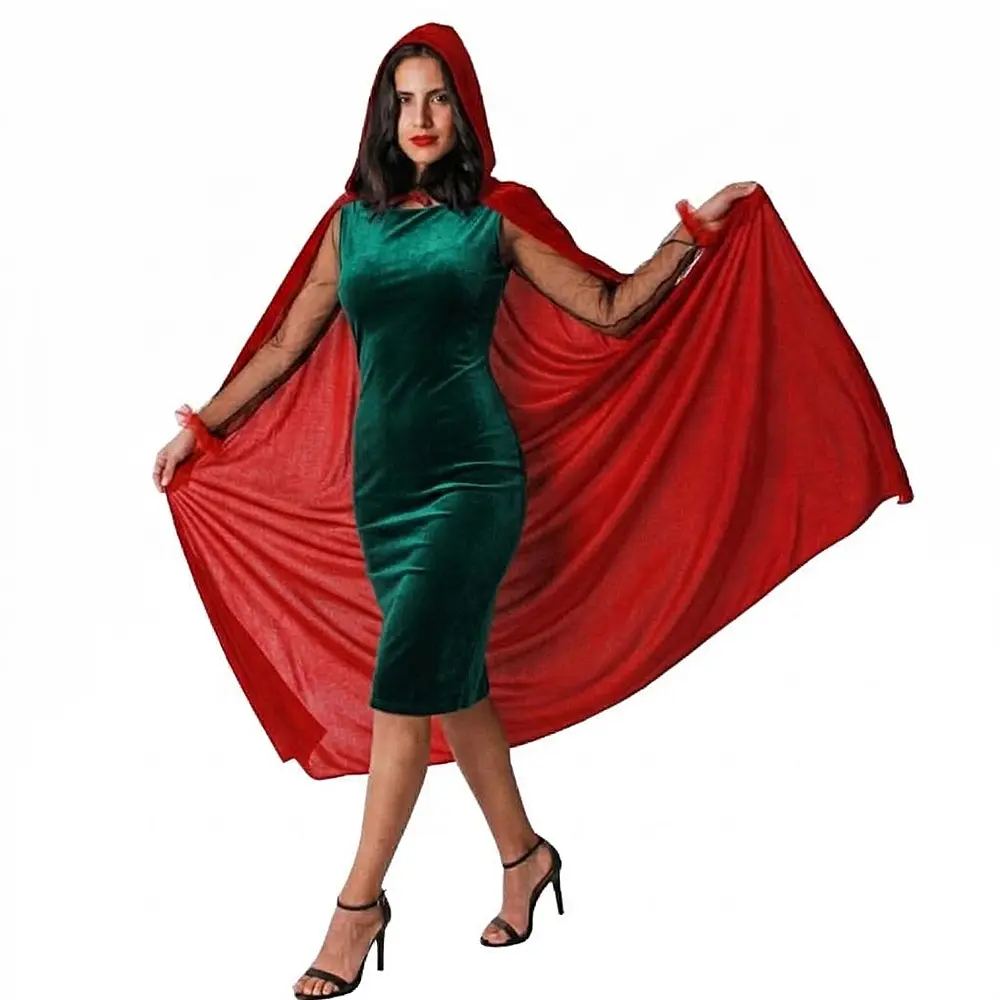 Capa Roja con Capucha 140 cm – Complemento para Disfraz - Imagen 4