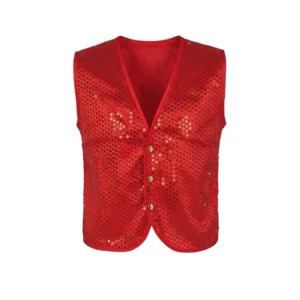 Chaleco Rojo de Lentejuelas Infantil – Complemento de Mago, Charlestón y Espectáculo