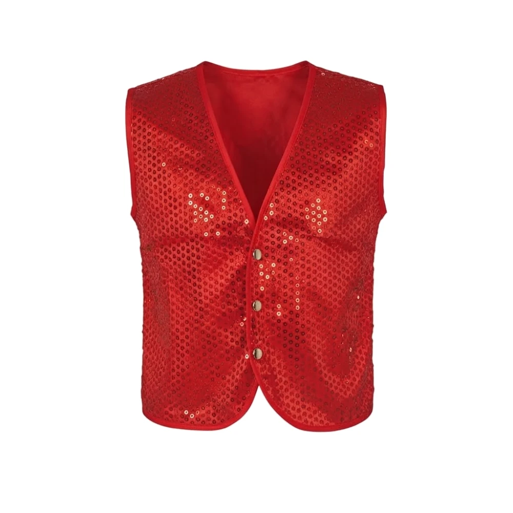 Chaleco Rojo de Lentejuelas Infantil – Complemento de Mago, Charlestón y Espectáculo
