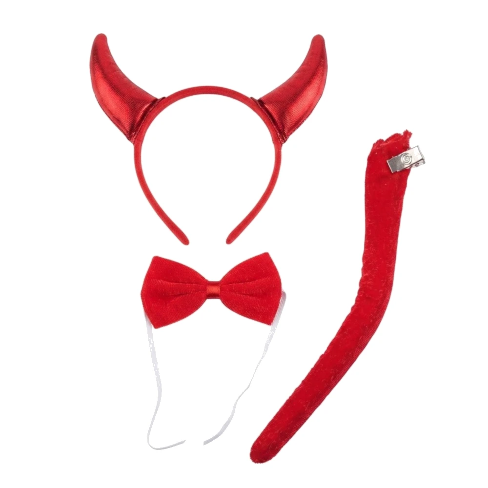 Conjunto de Diablesa (Diadema, Pajarita y Cola) - Halloween
