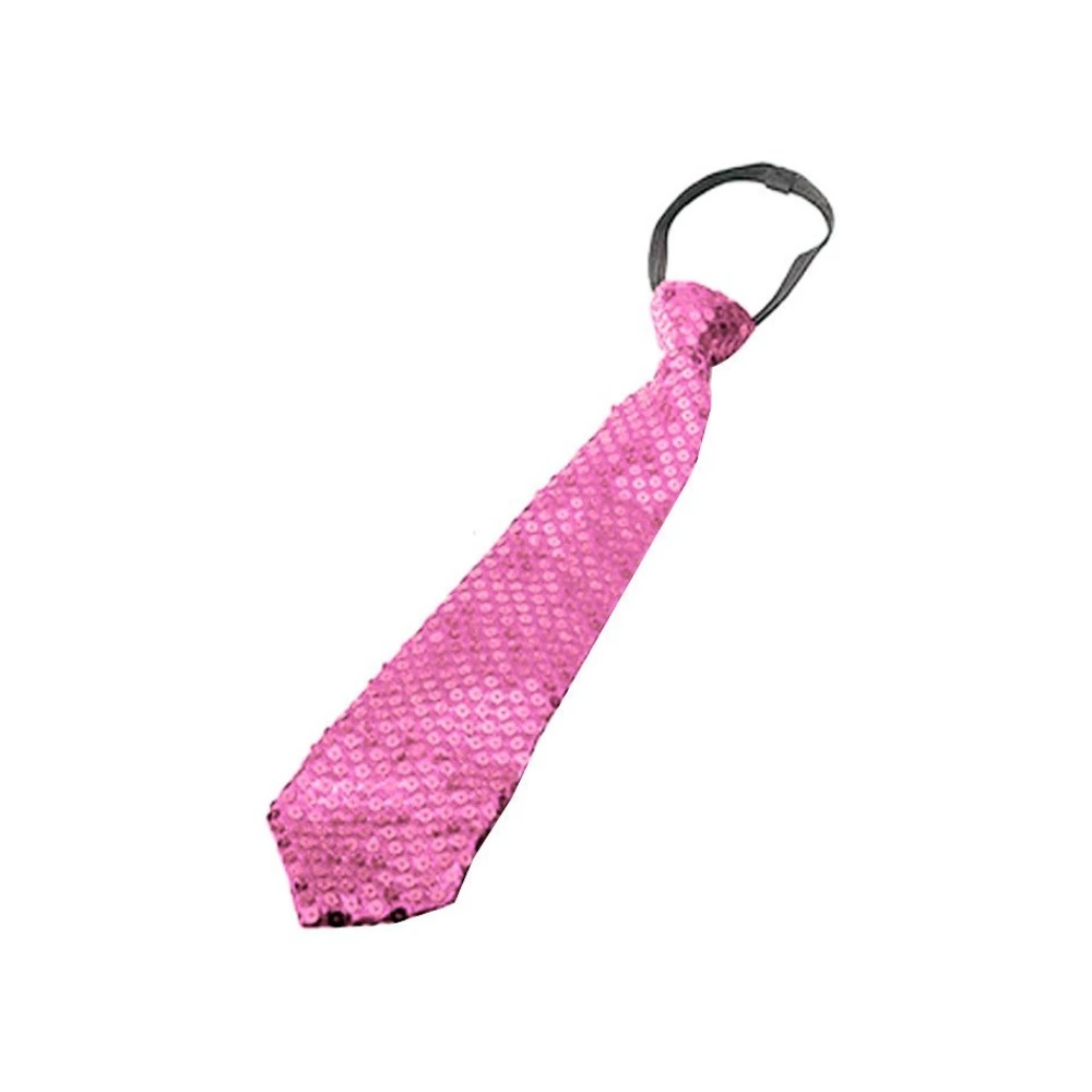 Corbata lentejuelas color rosa