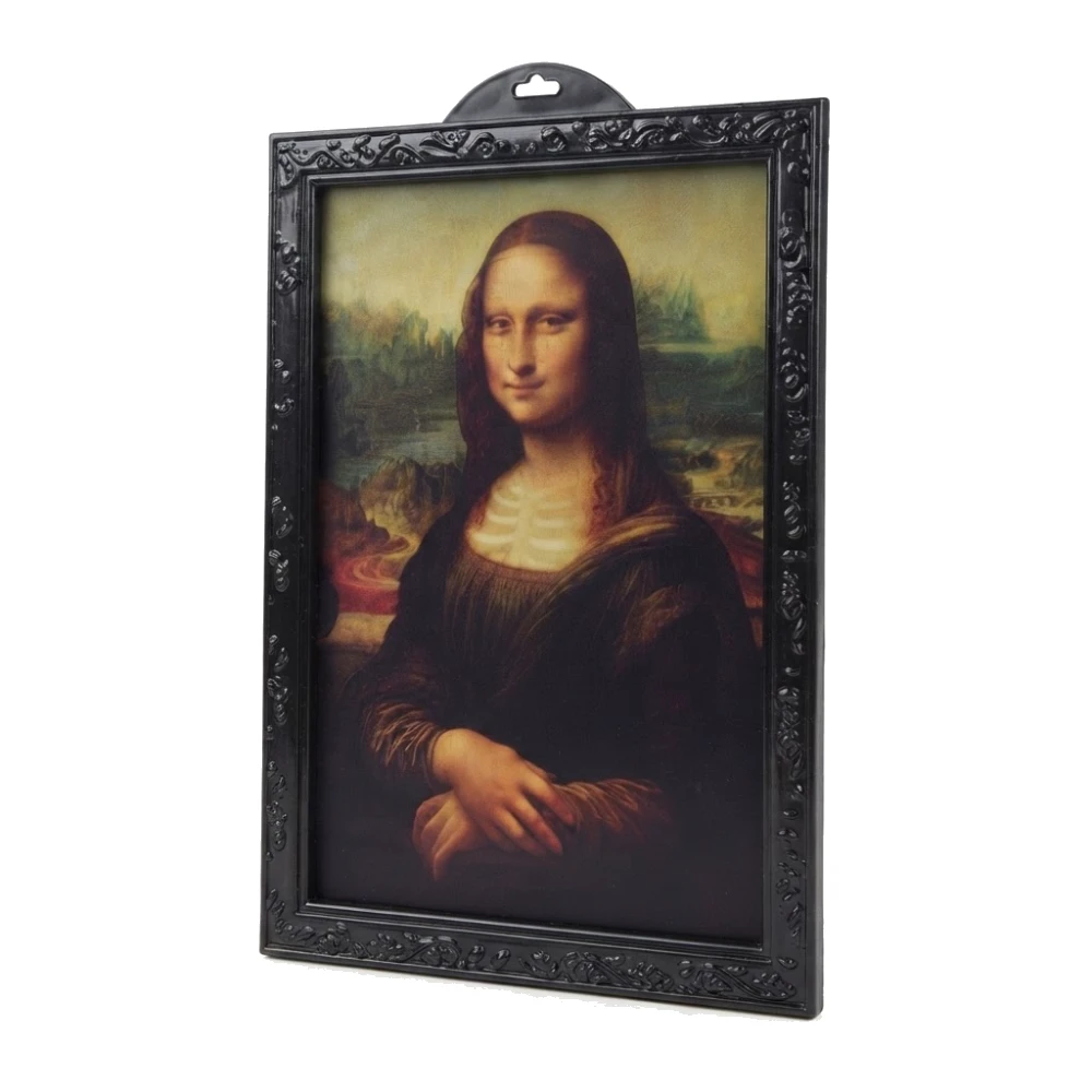 Cuadro Decorativo Grande Monalisa 3D – Cambia a Esqueleto 🎃