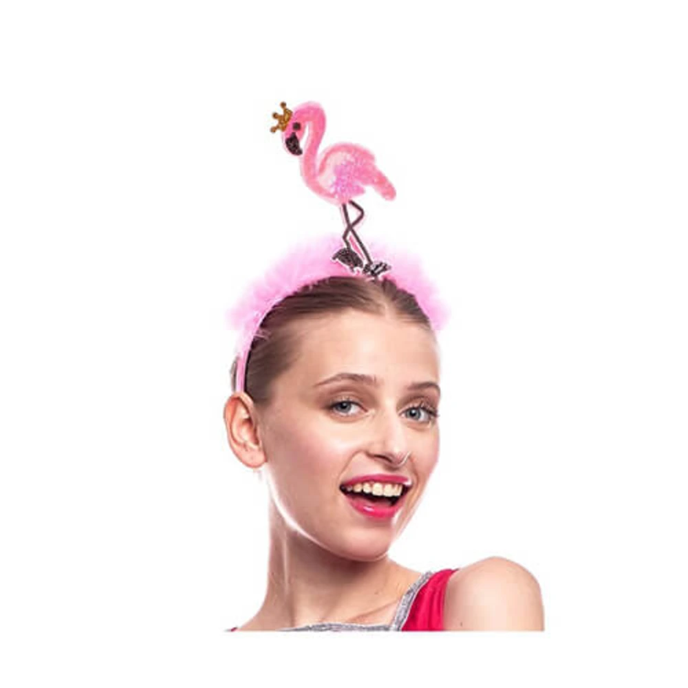 Diadema rosa flamenco lentejuelas
