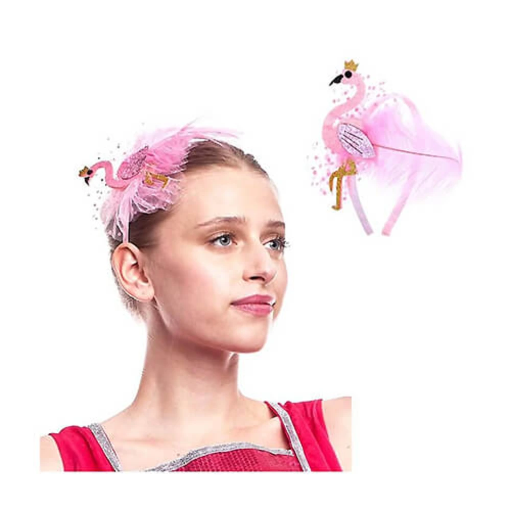 Diadema rosa flamenco lateral con p
